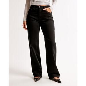 Abercrombie & Fitch Women's Curve Love High Rise 90s Relaxed Jeans Black 33/16